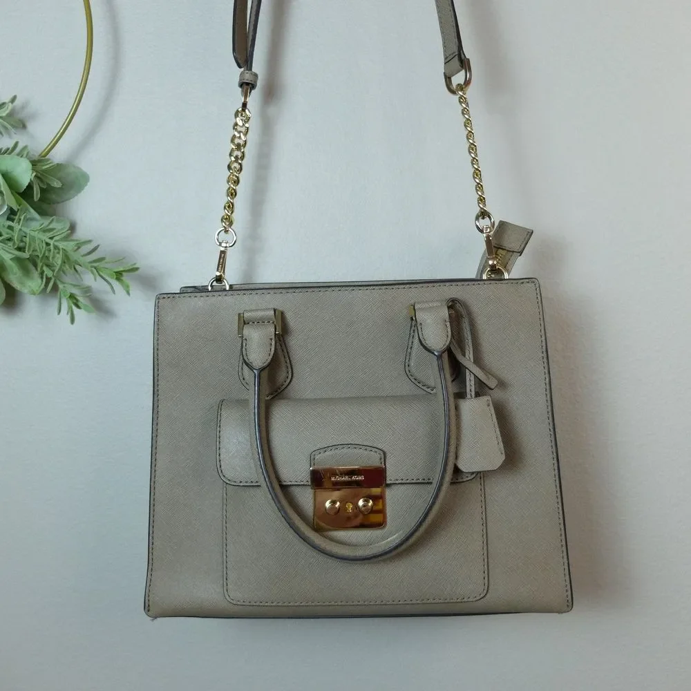 Michael Kors Dark Dune Bridgette Medium Saffiano Tote